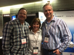 Aaron Taylor with Julie Stevens, PD and Nate Deaton GM of MusicMaster client KRTY-San Jose