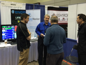 Ken Frommert and Dave Turner from our vendor partners Enco at our shared booth space at the Great Lakes Radio Conference in Lansing, Michigan  speaking to visitors